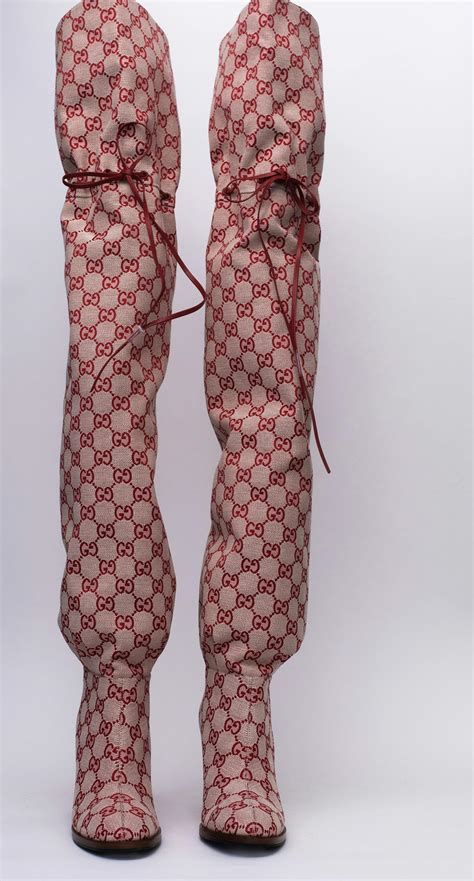 gucci monogramming|gucci monogram thigh high boots.